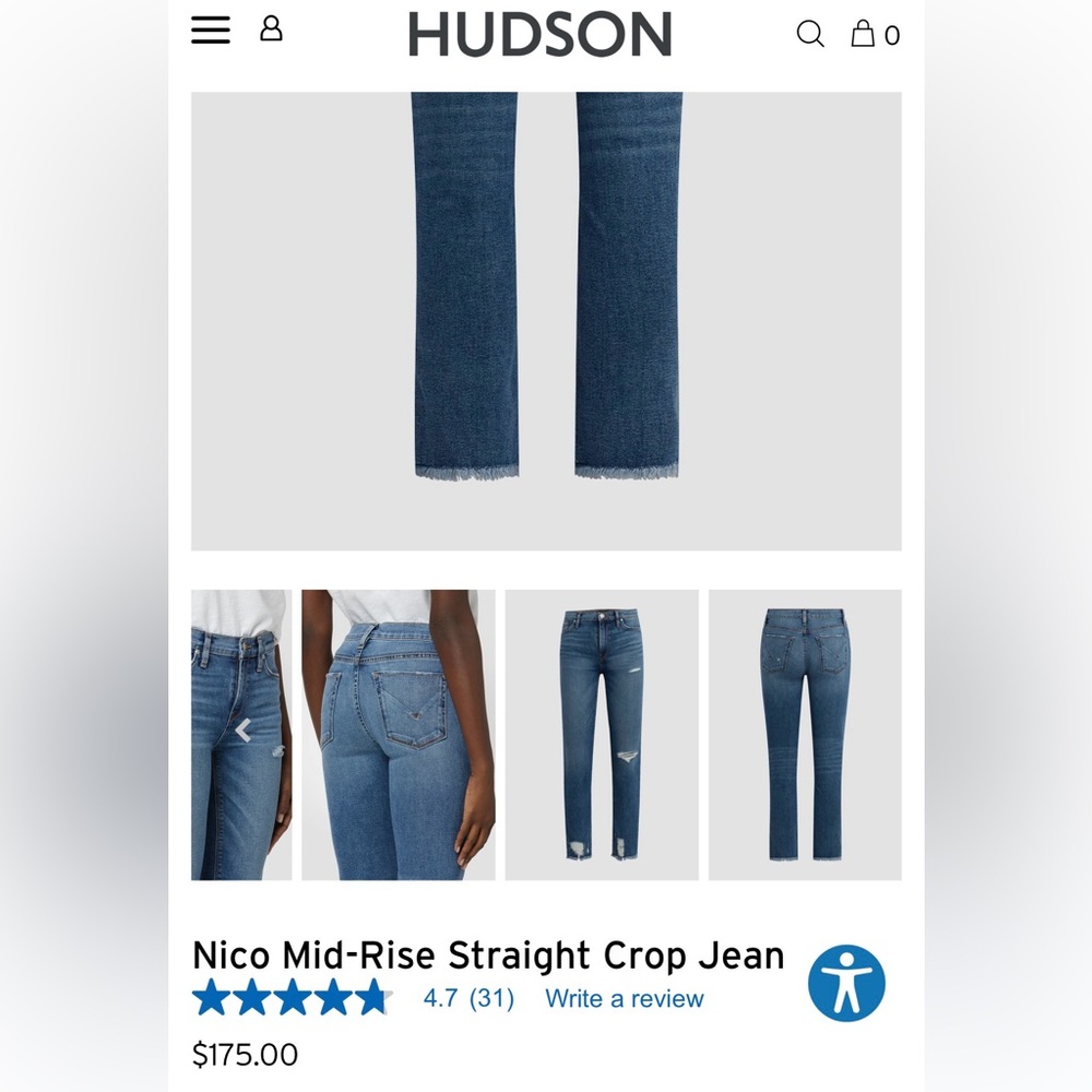 Hudson Jeans Women's Straight Leg in Denim Blue